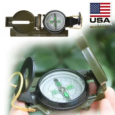 New US Metal Pocket Army Style Compass Military Camping Hiking Survival Marching • $14.98