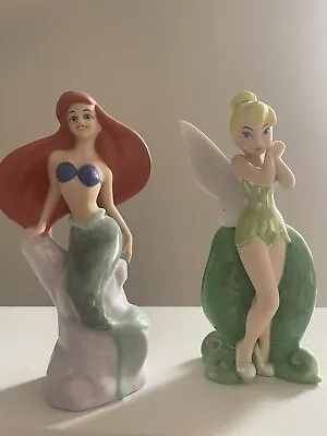 $15.99 • Buy Disney Porcelain Figurines - Ariel/Little Mermaid & Tinker Bell (Set Of 2)