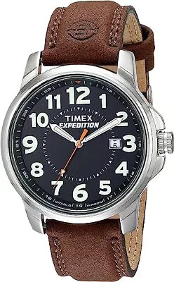 Timex T44921 Men's Expedition Metal Field Brown Leather Strap Watch • $60