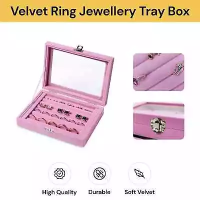 Velvet Ring Earring Jewelry Display Organizer Box Tray Holder Storage Case Box • $18.99