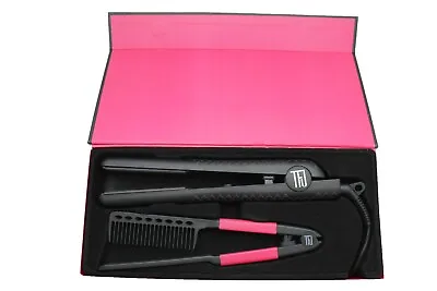 New Women Black Professional Ceramic Flat Iron Hair Straightener Kit Easy To Use • $35.21