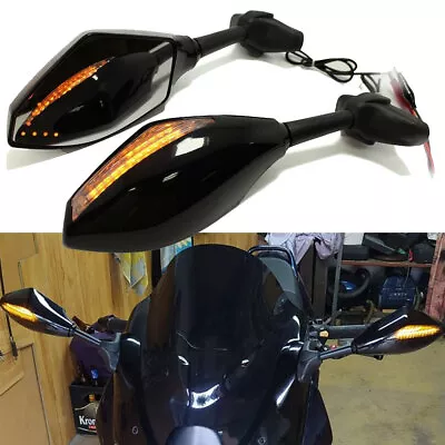 2X Black LED Turn Signals Mirrors For Honda CBR1100XX CBR 1100XX Super Blackbird • $28.25