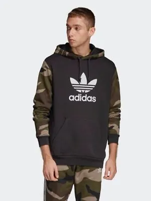 Adidas Men's Camouflage Trefoil Fleece Hoodie Hooded Sweatshirt • £24.99