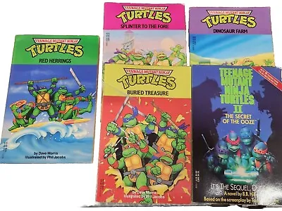 5 Teenage Mutant Ninja Turtles Books Chapter Vtg 90s Splinter Treasure Lot TMNT • $46.49