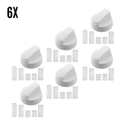 6X  INDESIT & CANDY Cooker Oven Hob White Control Knob & +5 Adaptors • £10.95