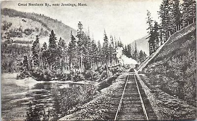 MT Postcard Great Northern Railway Ry RR Near Jennings Montana Railroad Train • $8.04