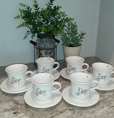 $24.97 • Buy Pfaltzgraff Meadow Lane Mugs/Cups And Saucers Set/6 EXCELLENT CONDITION 