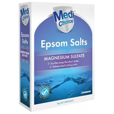 MediChoice Epsom Salts 1kg Magnesium Sulfate Relieve Stress Tired Aching Joints • $15.89