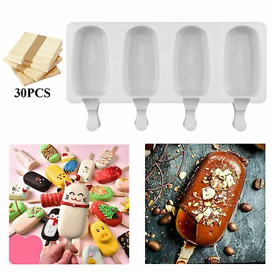 $8.99 • Buy 4 Cell Silicone Ice Cream Mold Juice Maker Ice Lolly Ice Cream Mould AUS