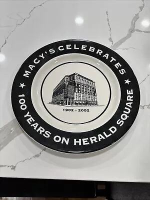 Macy's Celebrates 100 Years On Herald Square 1902-2002 Syracuse China 12” Plate • $59.99