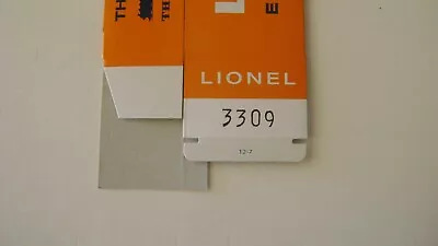 Lionel Licensed 3309 Turbo Missile Car Window Box • $7.48