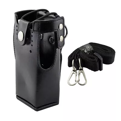 Hard Leather Case Carrying Holder Holster For Motorola Two Way Radio With Strap • $14.90