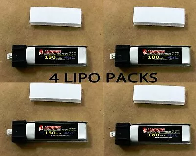 Brand New NZ HOBBIES 3.7 Volt 180mAh 45C Lipo Battery 4 Packs HobbyZone Champ • $18.95