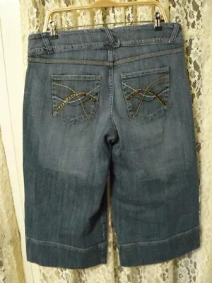 =VTG Z CAVARICCI WOMEN 16 (37x21) DENIM CAPRI-10.5  MID RISE-STRETCH-METAL STUDS • $16