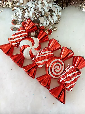 Large X5 Shatter Proof  Stripe Candy Cane Sweet Christmas Tree Decoration 15cm • £9.99