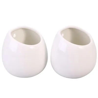 2pcs Mini Wall Wall Plant Containers White Ceramic Vase Ceramic • £17.99