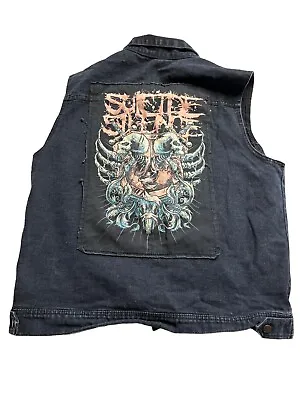 Suicide Silence Denim Vest Official Merch XXL Deathcore Metalcore Death Metal • $55.99