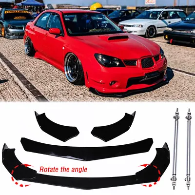 Front Bumper Lower Lip Spoiler Splitter + Strut Rods For Subaru Impreza GCGC8 • $109.11