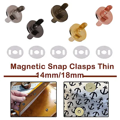 14/18mm Magnetic Snap Clasp Fasteners Round Buttons For Closures Bags 2-50pcs • £10.49