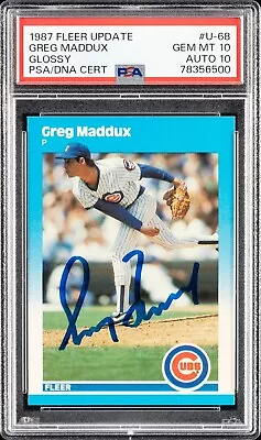 1987 Fleer Update Glossy #u-68 Greg Maddux Rc Hof Psa 10 Dna Auto 10 • $22.50