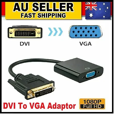 $9.99 • Buy 1 X DVI D Male To VGA Female Socket Adapter Converter Desktop Graphics Cards 
