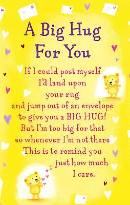 £2.59 • Buy A BIG HUG FOR YOU HEARTWARMERS Keepsake Wallet Card Gift Love Comfort Support💕