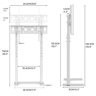 Functional Floor TV Stand Height Adjustable For Samsung Sony 32 42 65 75 80 100  • $82.92