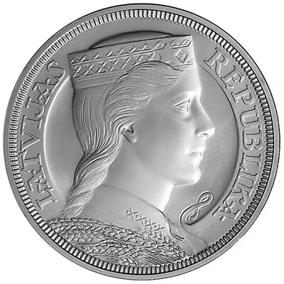 Silver Coin  5 Lati 2012 Latvia 90th Anniversary - Bank Of Latvia  • $162