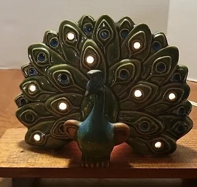 Vintage Ceramic Peacock TV Lamp • $60