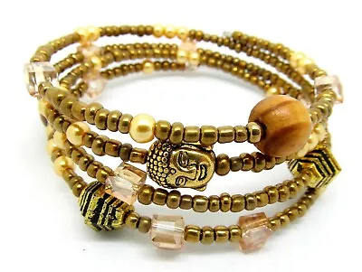 Memory Wire Bracelet Jewellery Making Kit Ethnic Buddha With Instructions K0006L • £5.49