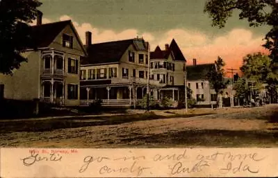 NORWAY ME Maine ~ MAIN STREET SCENE  Androscoggin County UDB Postcard BK64 • $4