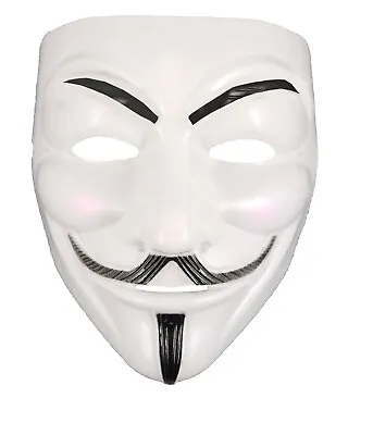 Halloween Mask Guy Fawkes V For Vendetta White Fancy Dress Anonymous Costume • £5.99