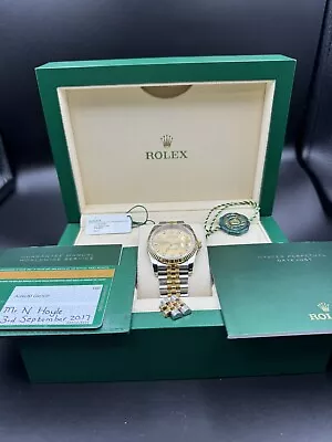 Rolex Steel & Gold Datejust Champagne Diamond Dial 36mm 116233 2017 Box & Papers • £9500