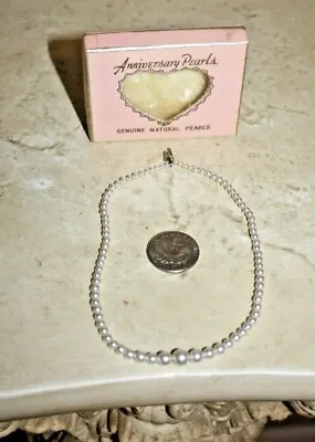 Vintage Mini Strand Of Genuine Natural Anniversary Pearls In Box Needs Clasp 12  • $19.95
