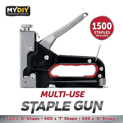 Heavy Duty Tacker Staple Gun Upholstery Stapler Fabric Wood Craft 1500Pc Staples • £8.99