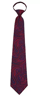 Men's Red And Navy Pretied Zipper Necktie Weddings Business Prom • $12.95