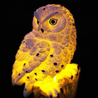 Easylife Glowing Solar Owl Garden Ornament Solar Owl Light And Waterproof • £18.49