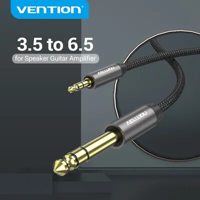 6.35mm 1/4 Male To 3.5mm 1/8 Male TRS Stereo Audio Cable For Speaker Guitar Amp • £22.32