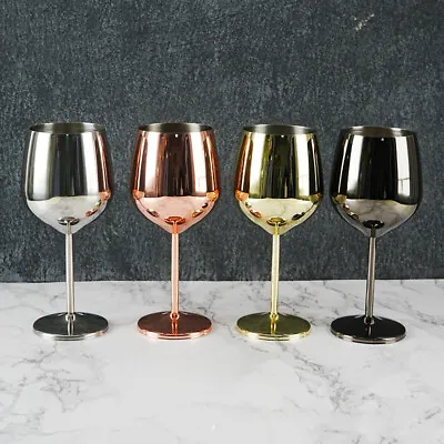 2X Stainless Steel Champagne Cup Wine Glass Bar Cocktail Metal Wine Glass Goblet • $10.15