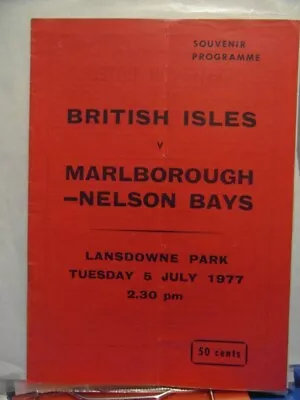 1977 Marlborough-nelson Bays  V British Lions Programme • $43.50