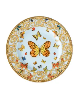 NWB Le Jardin De VERSACE By Rosenthal 7  Porcelain Bread Plate Butterfly Garden • $76