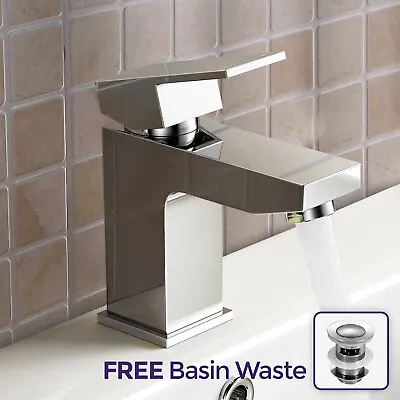£25.99 • Buy Bathroom Chrome Modern Square Basin Mixer Bath Filler Shower Taps | Aldo 