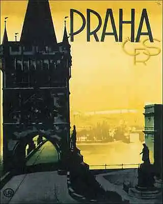 Prague Charles Bridge Czech Republic Vintage Poster Repro Free Shipping • $11.90