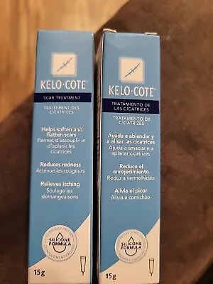 Lot Of 2 Kelo-Cote Silicone Scar Gel Silicone Formula 15g Expires 2027 • £28.91