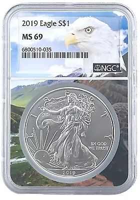 2019 1oz Silver American Eagle NGC MS69 - Eagle Core • $23.50