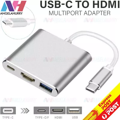 $10.98 • Buy 3IN1 Type-C To USB-C HDMI USB 3.0 Adapter Converter Cable Hub For Mac Air Pro