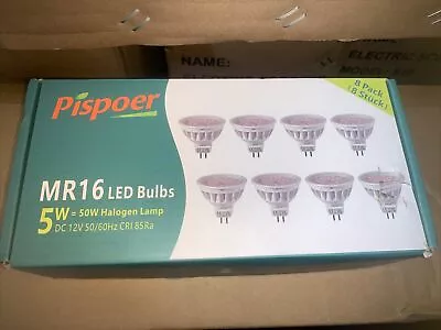 Pispoer 5W MR16 GU5.3 LED Light BulbsWarm White 2700K50W Halogen Spotlight 8x • £14.99