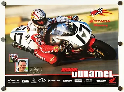 Vintage Poster 2002 Honda Racing RC51 Superbike Miguel DuHamel HRC • $10.95