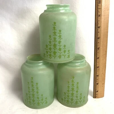 $29.99 • Buy 3 VTG GLASS LAMP LIGHT PENDANT SHADES 2¼in FITTER Art Deco Nouveau 1920s Fixture