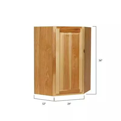 Hampton Bay Wall Kitchen Cabinet 36  H X 24  W Assembled Diagonal Corner Brown • $425.26